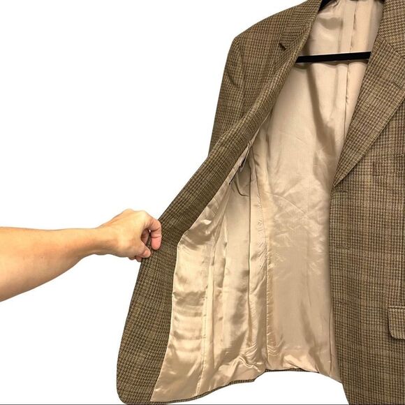 SAMUELSHON Wool Button Front Blazer Brown Tan 39R - Picture 2 of 11